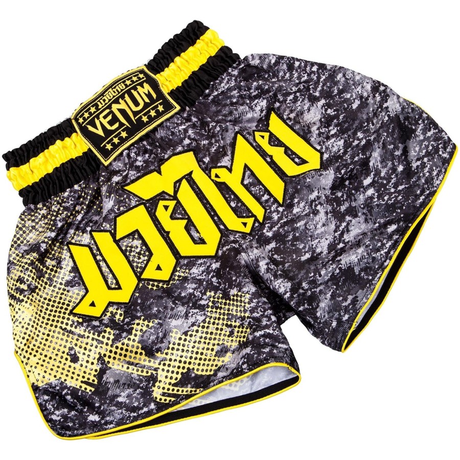 kraťasy venum tramo muay thai - černo-žluté
