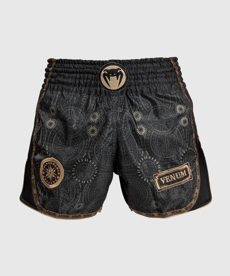 venum santa muerte dark side - muay thai kraťasy - černo-hnědé