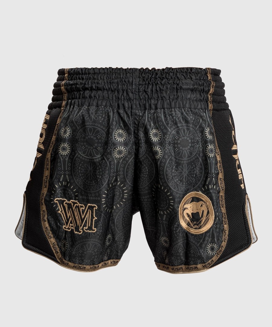 venum santa muerte dark side - muay thai kraťasy - černo-hnědé