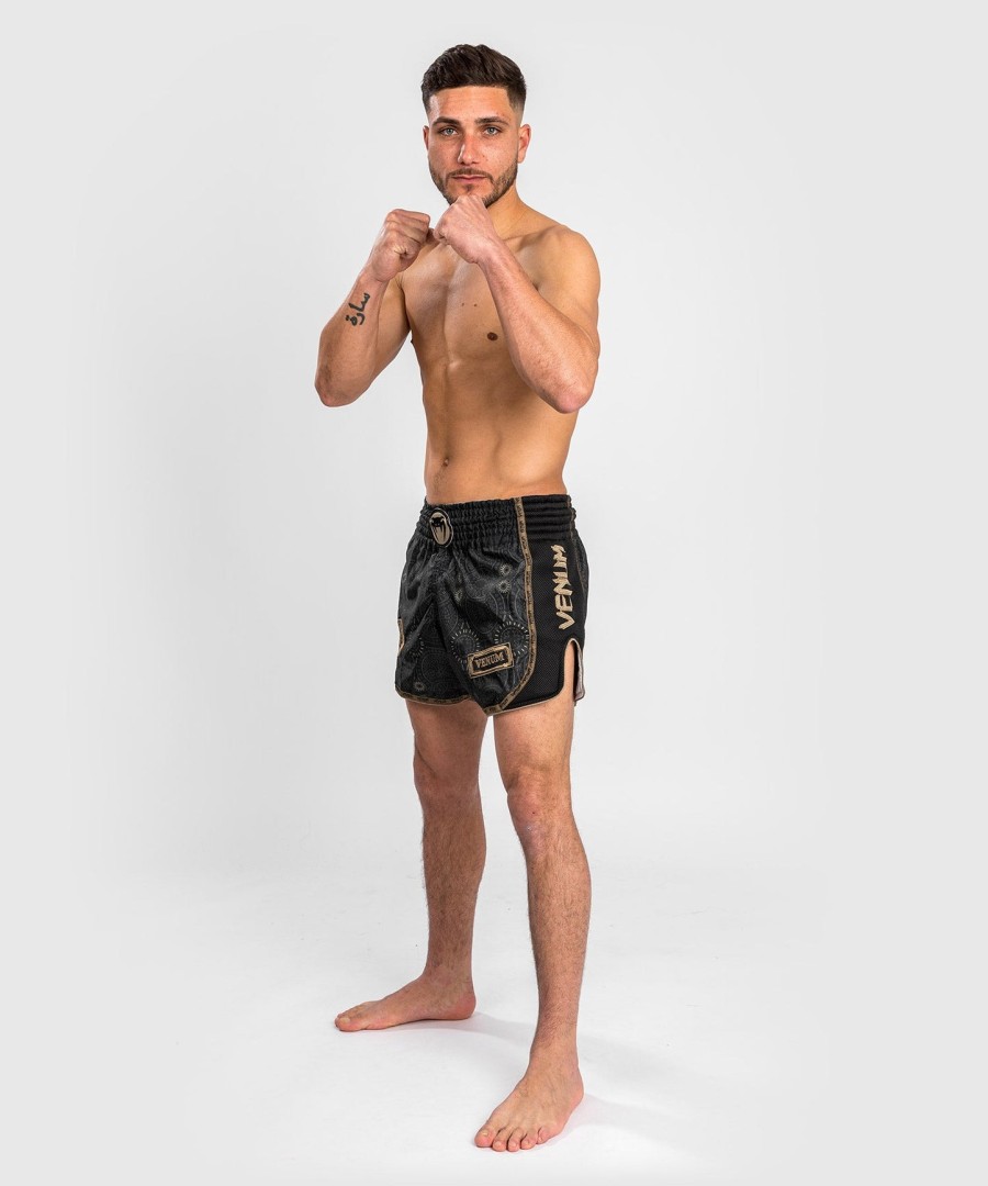 venum santa muerte dark side - muay thai kraťasy - černo-hnědé