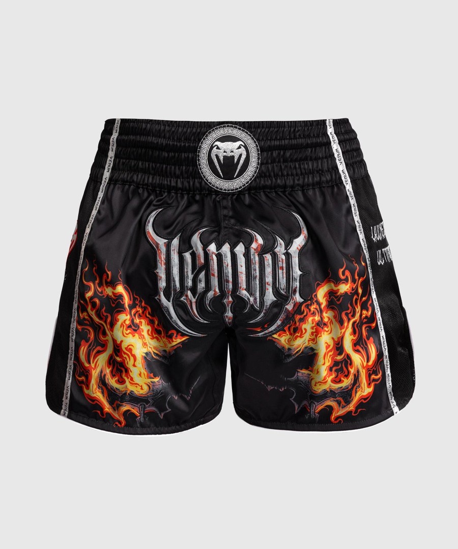 kraťasy venum gladiator 5.0 muay thai - černo-neonově oranžové