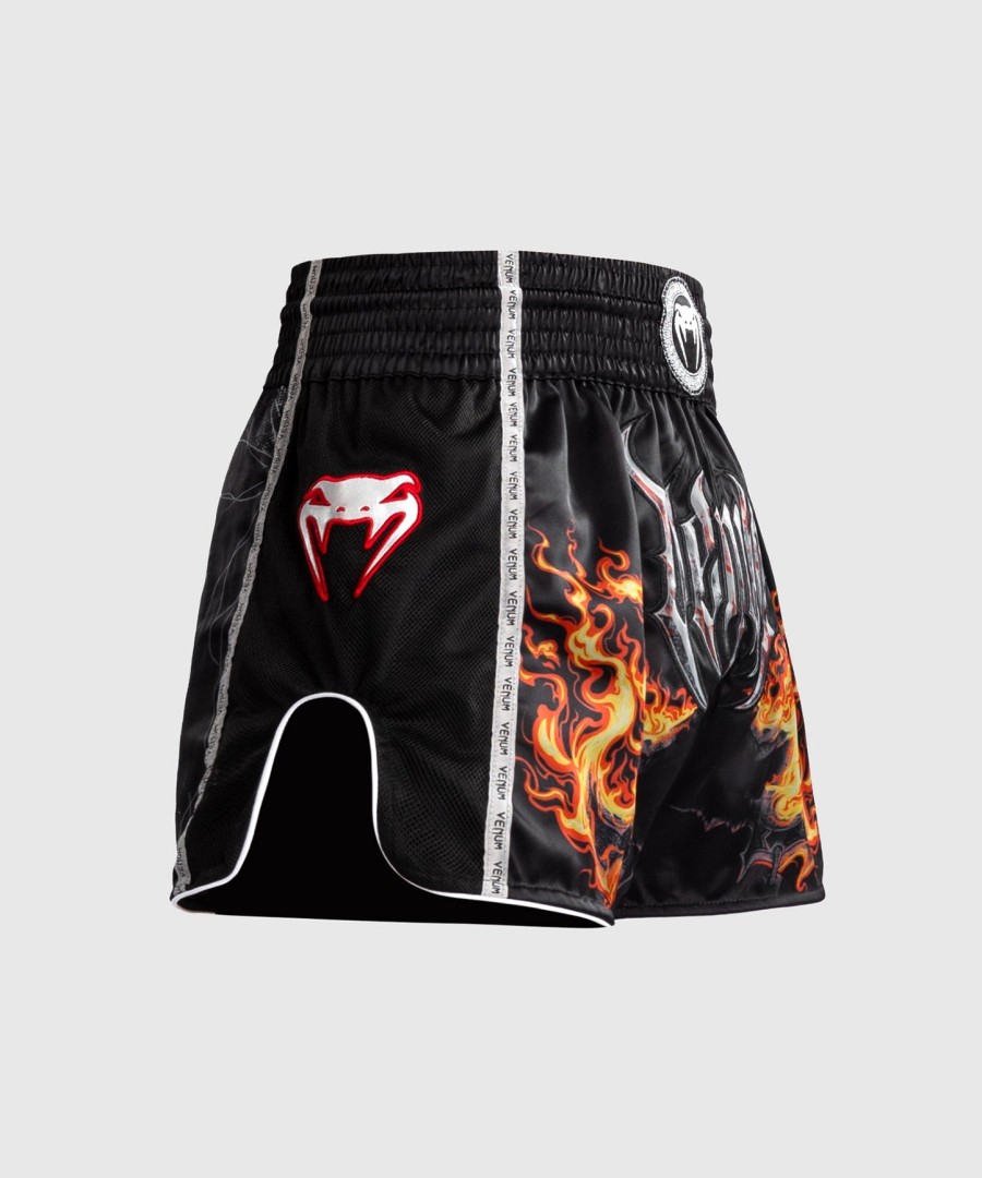 kraťasy venum gladiator 5.0 muay thai - černo-neonově oranžové