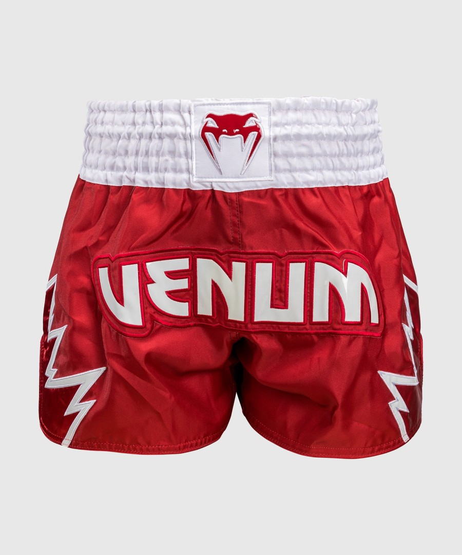 kraťasy venum inferno muay thai - červeno-bílé