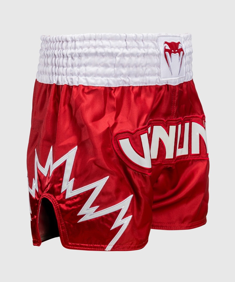 kraťasy venum inferno muay thai - červeno-bílé