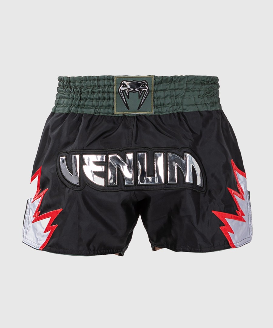 kraťasy venum inferno muay thai - tmavě černékhaki