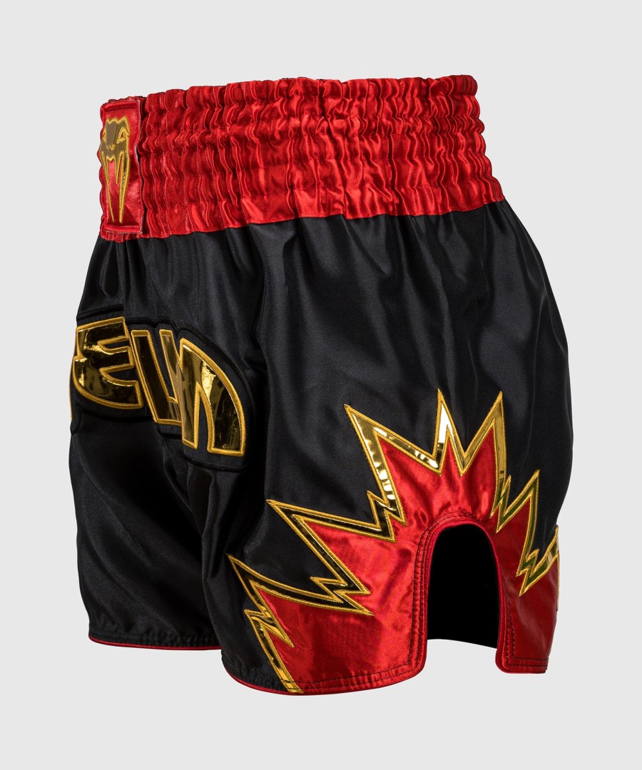 kraťasy venum inferno muay thai - černézlatéčervené