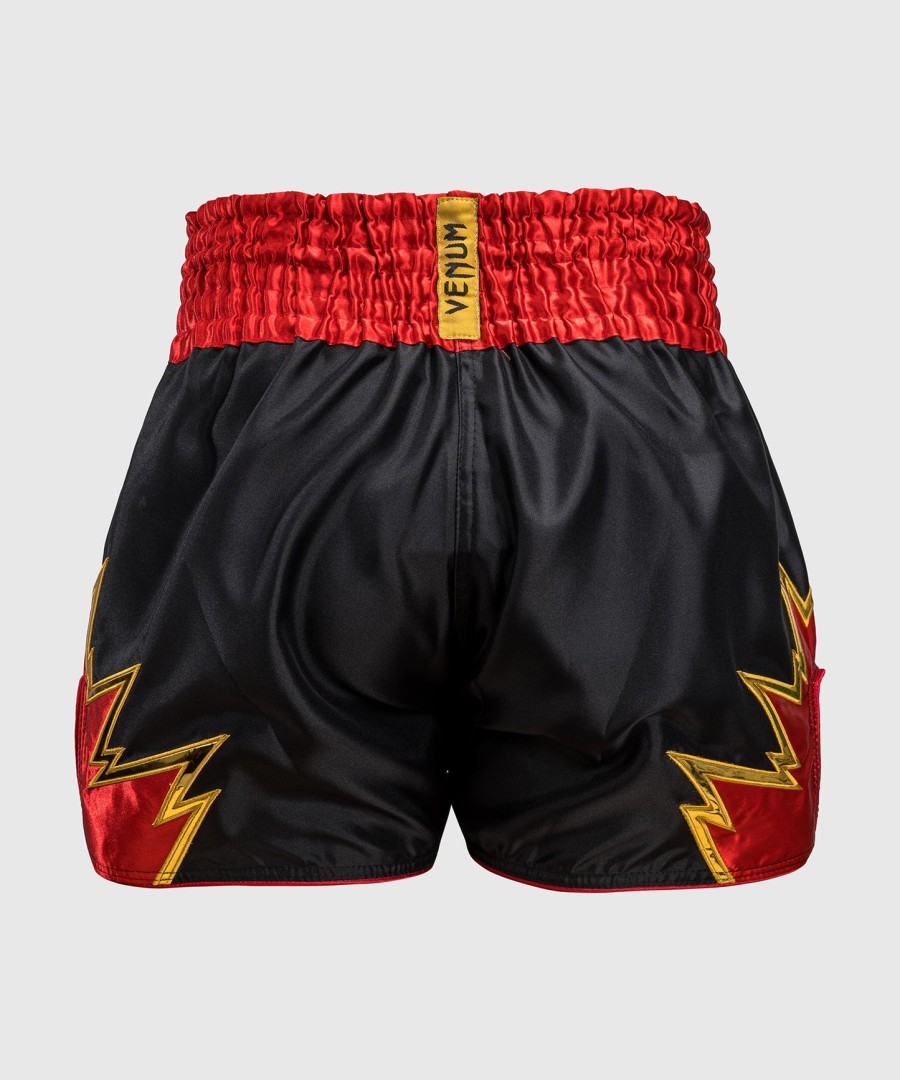 kraťasy venum inferno muay thai - černézlatéčervené
