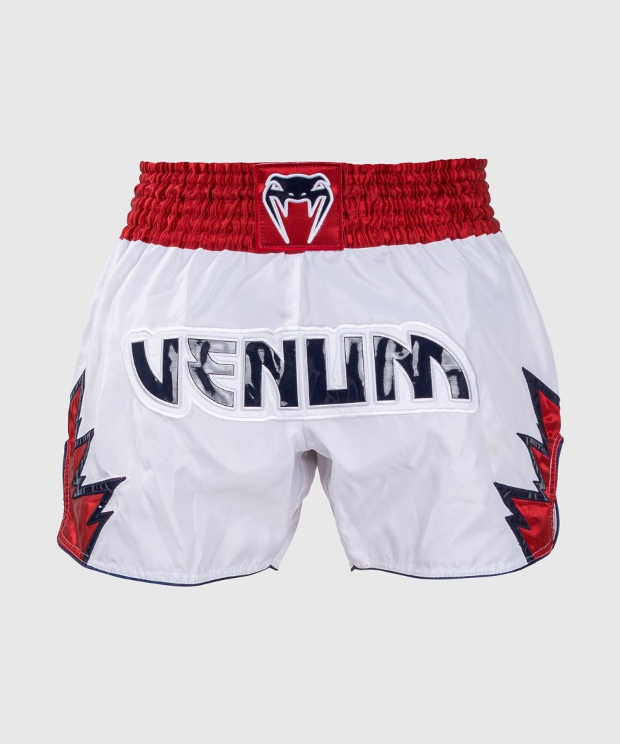 kraťasy venum inferno muay thai - bílo-červené