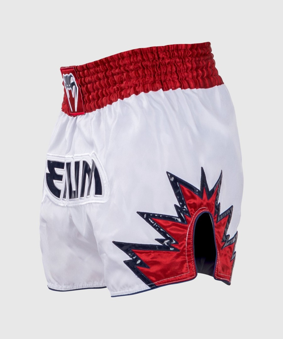 kraťasy venum inferno muay thai - bílo-červené