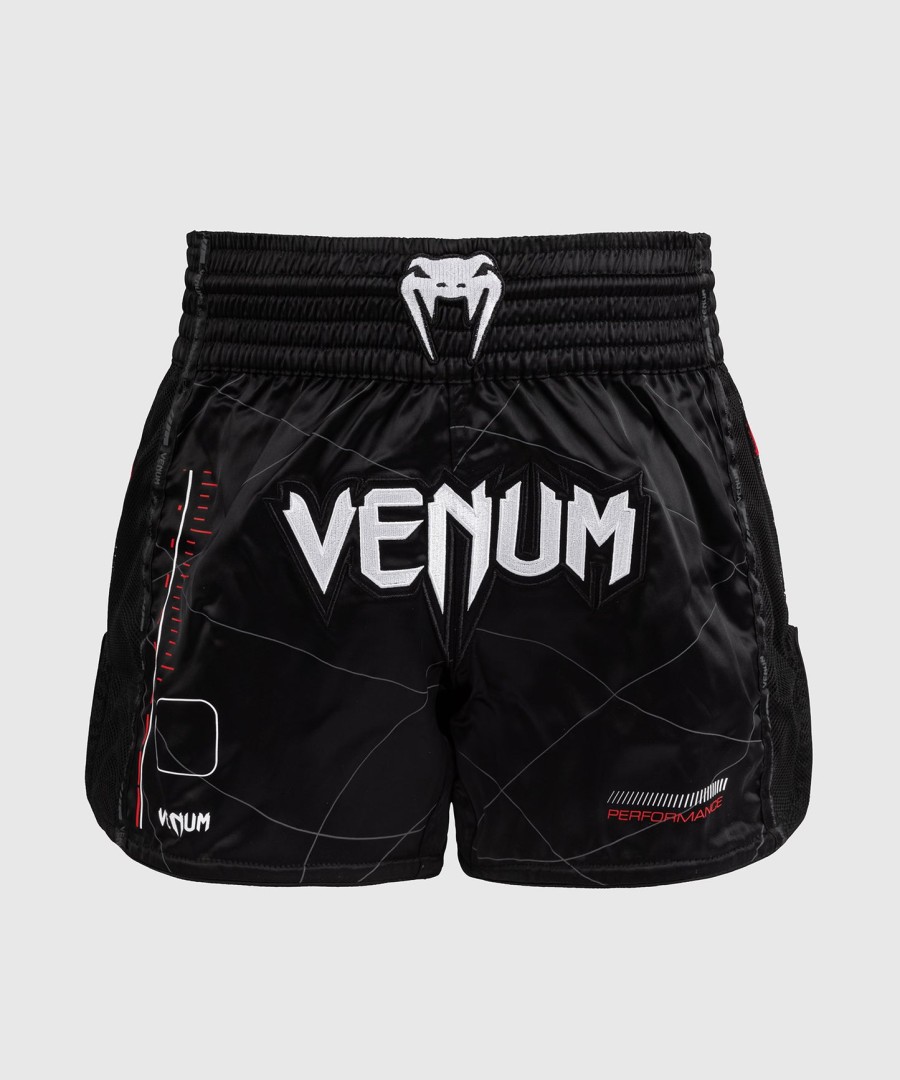 kraťasy venum tactical xt muay thai - černéohnivé červené