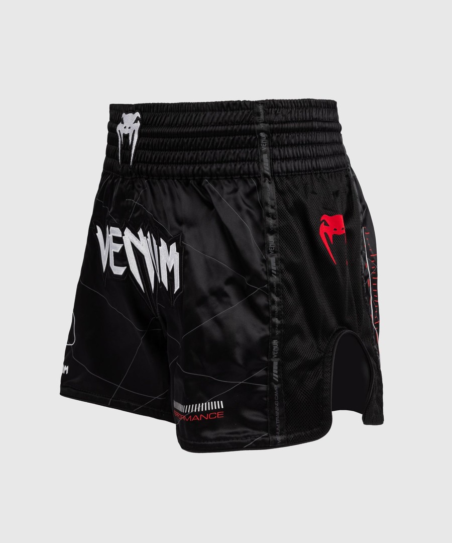 kraťasy venum tactical xt muay thai - černéohnivé červené