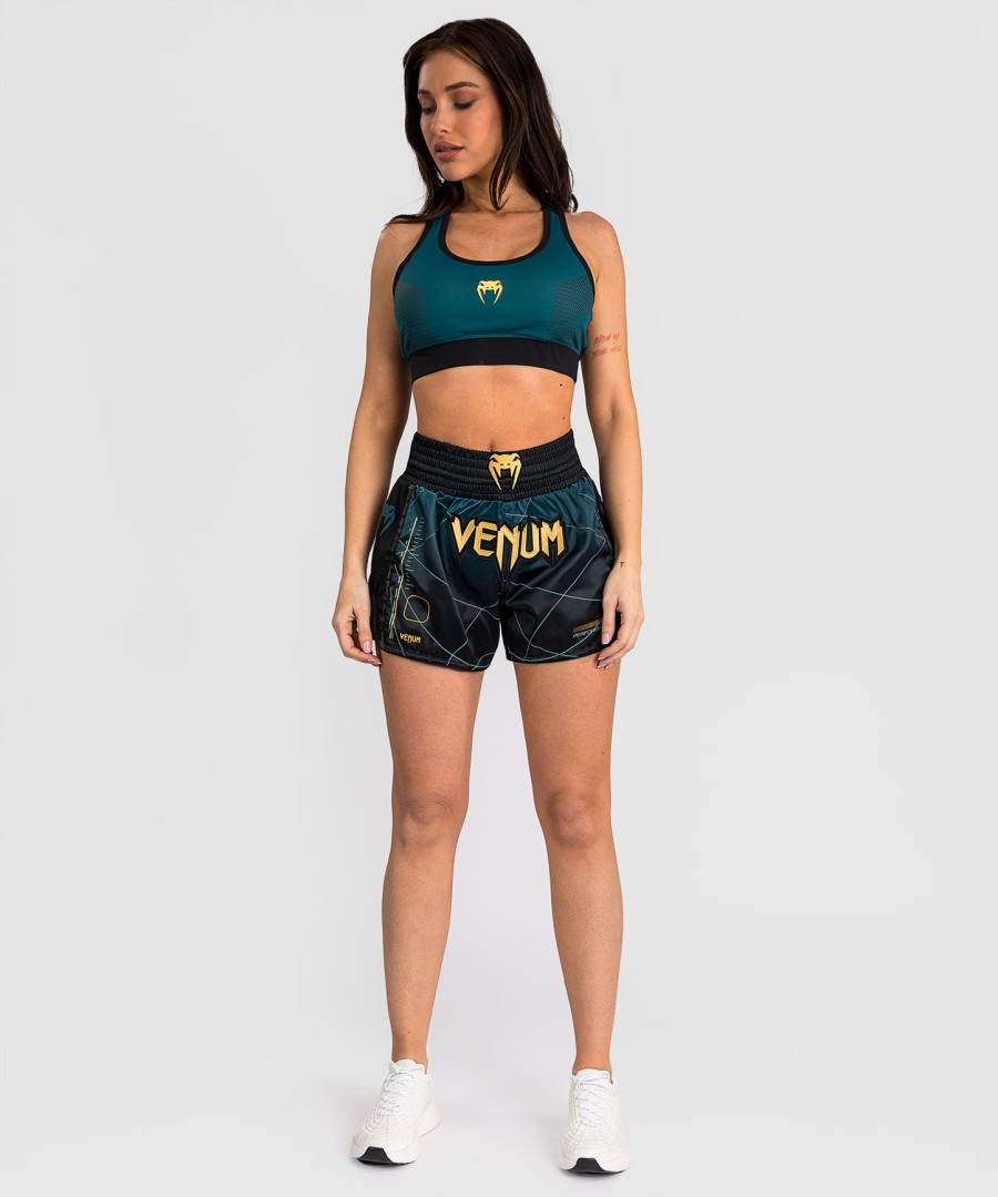 kraťasy venum tactical xt muay thai - černo-lesní zelená