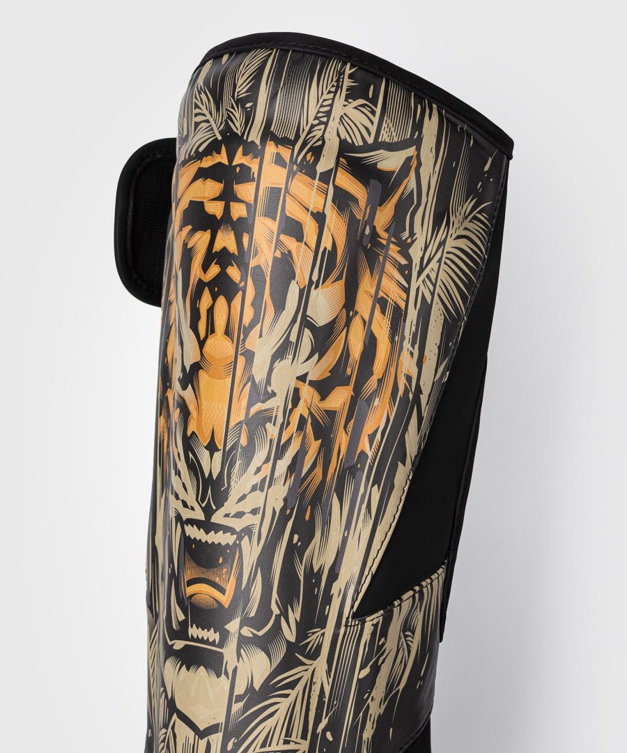 chrániče holení venum tiger - černoneonově oranžové