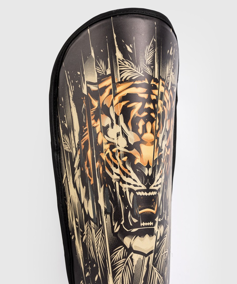 chrániče holení venum tiger pro děti - černoneonově oranžové