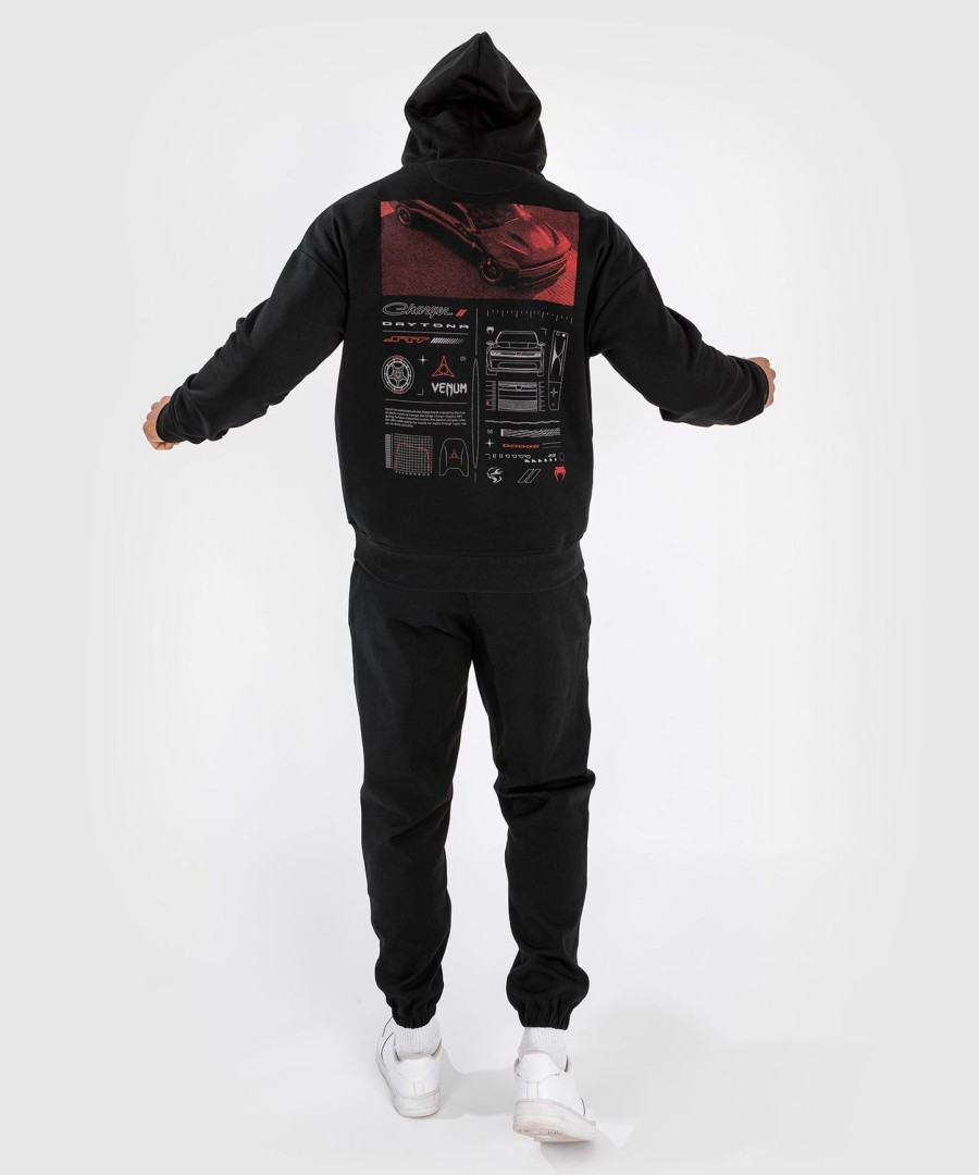 unisex mikina s kapucí venum x dodge banshee s potiskem - černá
