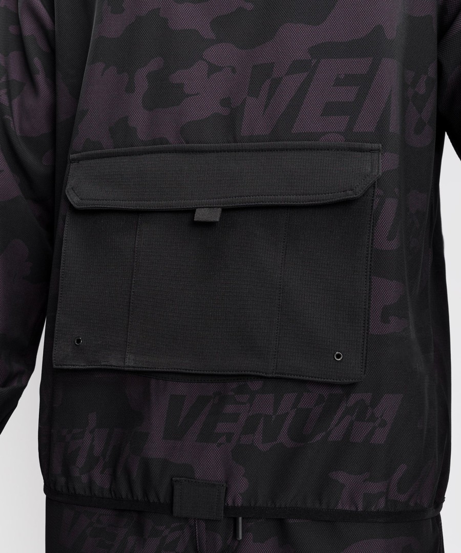 pánská bunda venum trooper s poloviční zipem - černáfialová