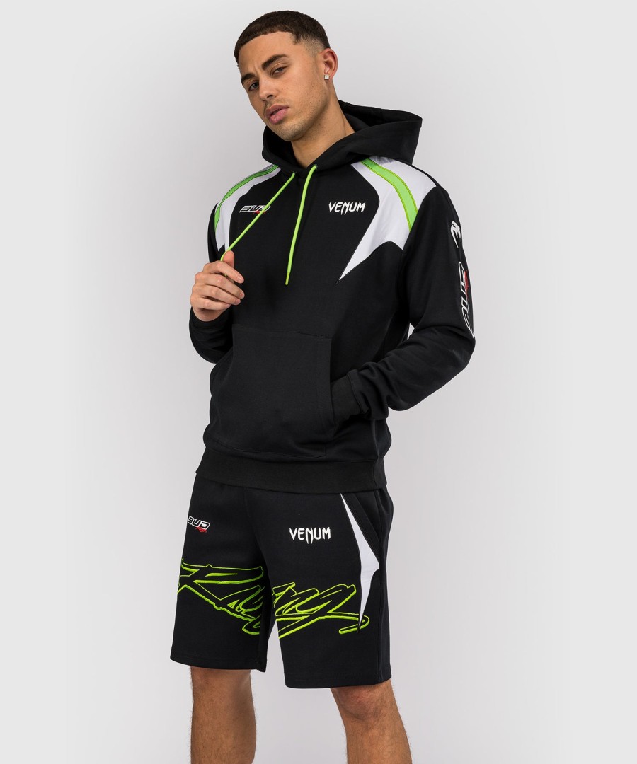 pánská mikina s kapucí venum x bud racing - černábílálimetkově zelená