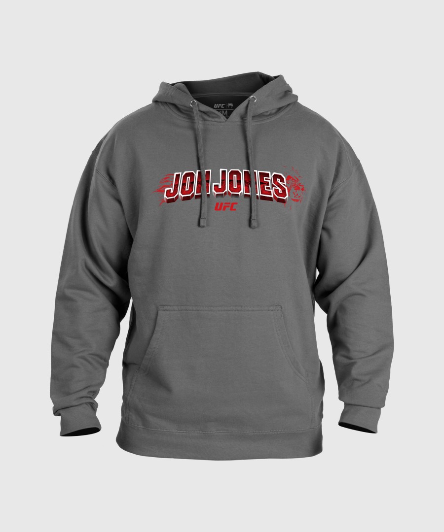 pánská mikina s kapucí ufc unrival by venum heather grey jon jones