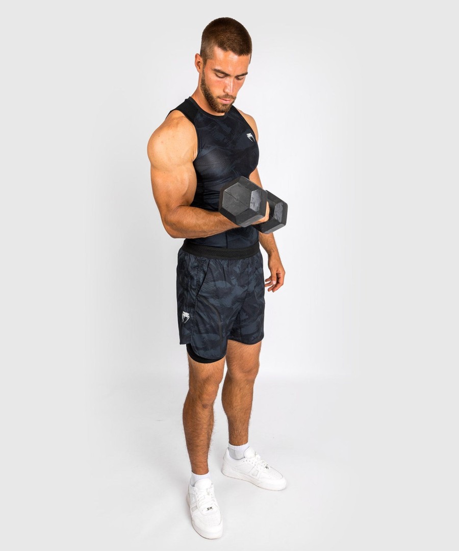rashguard venum electron 3.0 - bez rukávů - černý