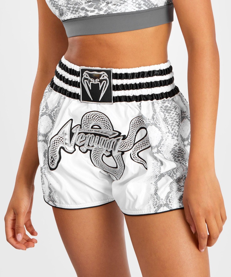 dámské kraťasy venum white snake muay thai - bílé