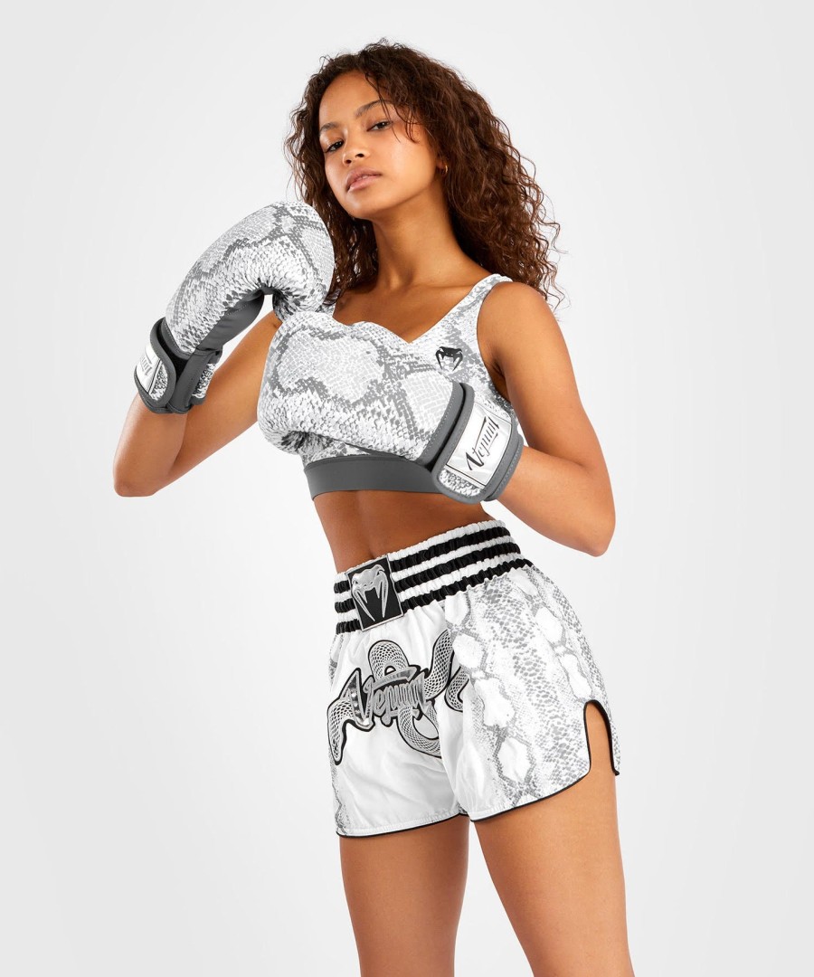dámské kraťasy venum white snake muay thai - bílé