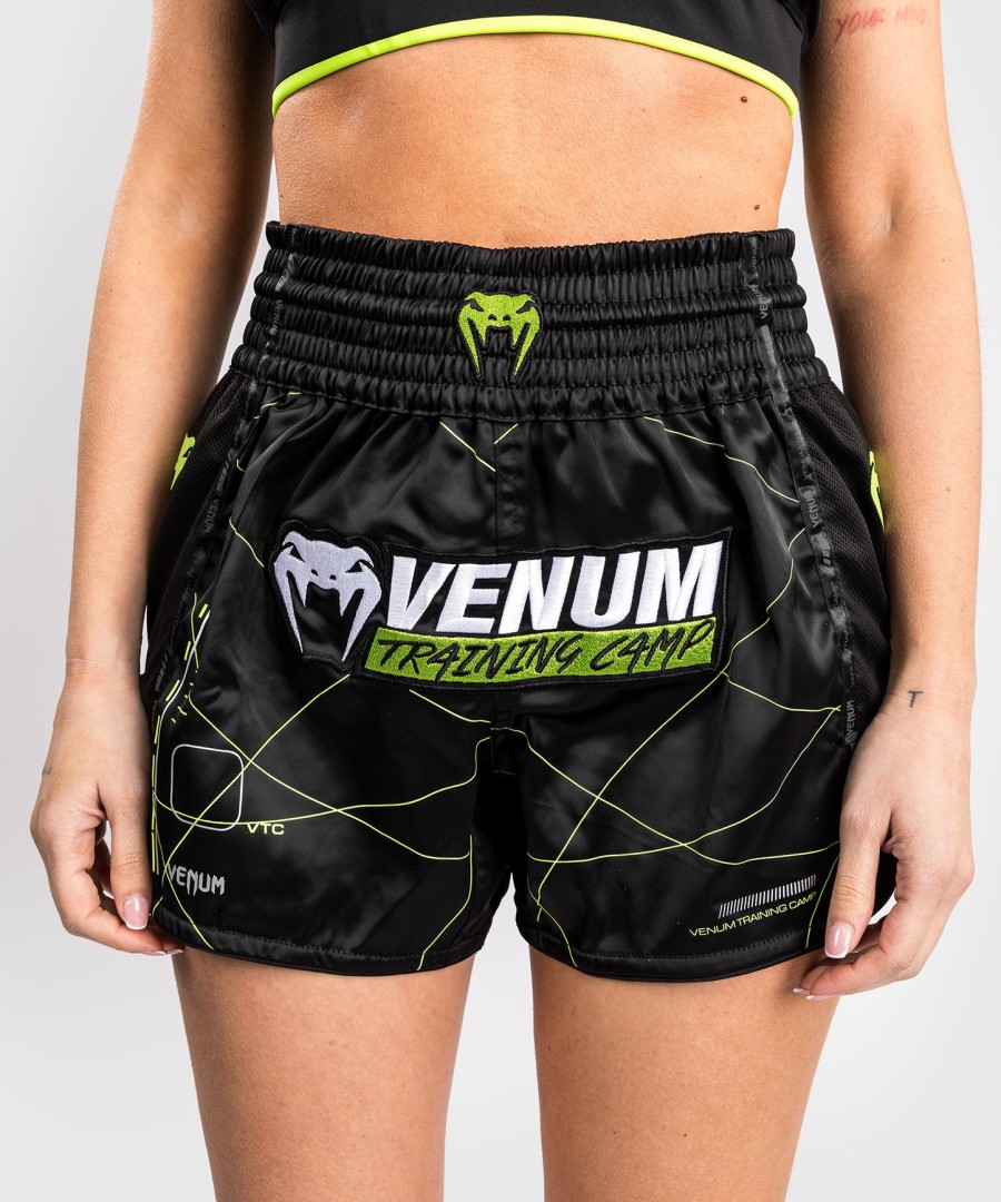 kraťasy venum training camp 4.0 muay thai - černéneonově zelené