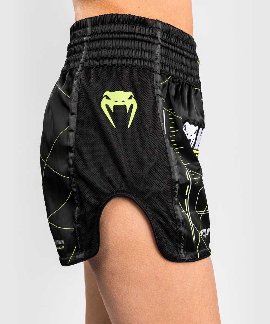 kraťasy venum training camp 4.0 muay thai - černéneonově zelené